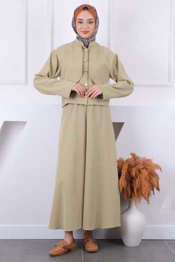 İmajButik Green Front Buttoned Jacket Skirt Suit