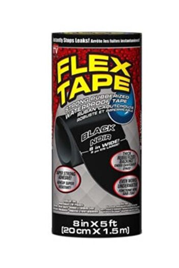 Flex Flex Tape Waterproof Rubber Tape, 8 in x 5 ft, Black