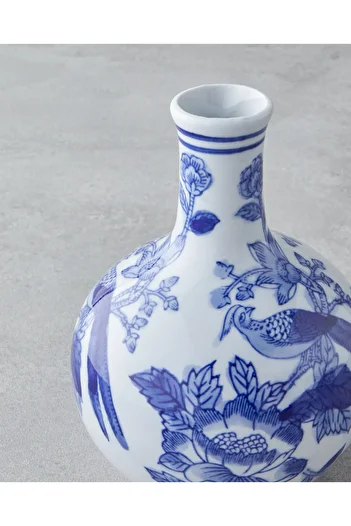 English Home Glance Vase 12X12X16 cm Blue-White