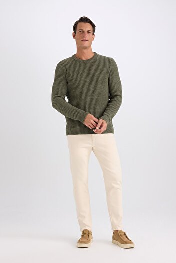 DeFacto Standard Fit Crew Neck Textured Knitwear Sweater 3196336