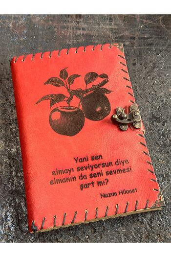 zarif atölye Nazim Hikmet Apple Design Leather Notebook