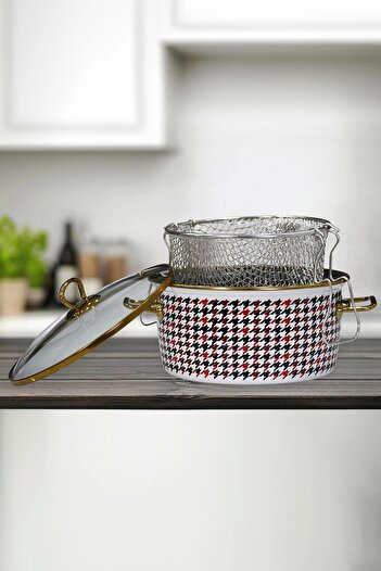 PR HOME Forte Red Enamel Frying Pan 22 cm