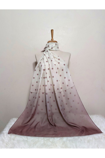 REMOMODA Patterned Chiffon Shawl with Points, Gradient Model