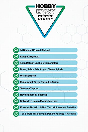ERKON KİMYA Ultra Şeffaf Tek Döküm Epoksi Reçine 6kg SET Döküm Tipi Epoxy Masa Sehpa için KALIN DÖKÜM