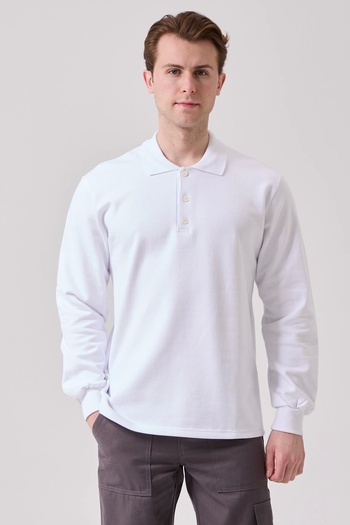 Kardelen İş Elbiseleri Galanthus Polo Sweat Men's Long Sleeve Cotton Sweatshirt for Business and Casual