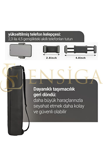 EN SİGA A Plus Tripod 175 Cm Profesyonel Telefon Kamera Tutucu Çantalı Tripod