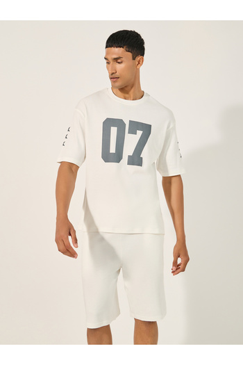 Styli Varsity Print Oversized T-Shirt and Shorts Co-Ords