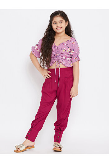 Stylo Bug By Styli Floral Print V-Neck Top and Pants Set