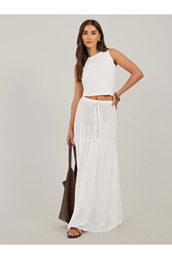 Styli Smocked Tiered A-Line Maxi Dress