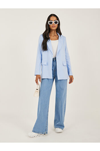 Styli Regular Fit Linen Blazer with Pockets