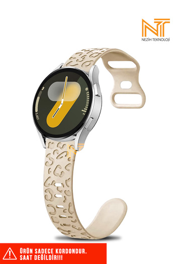 Nezih Case Samsung Galaxy Watch Fe / 4 / 5 / 5 Pro / 6 / 7 40 42 44 46mm Compatible Leopard Pattern Silicone Cord