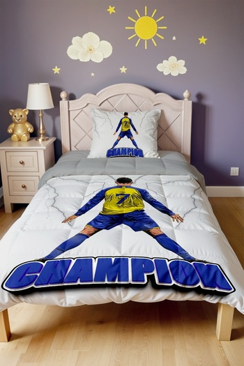 EVPANYA Champion Football Player Patterned Single Duvet and Pillowcase