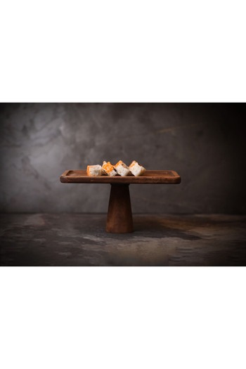 Rabo Craft Rectangular Scanning Wooden Cake Cake Stand, Wooden Pedestal Cake Stand, Presentation Stand, Cheese Plate