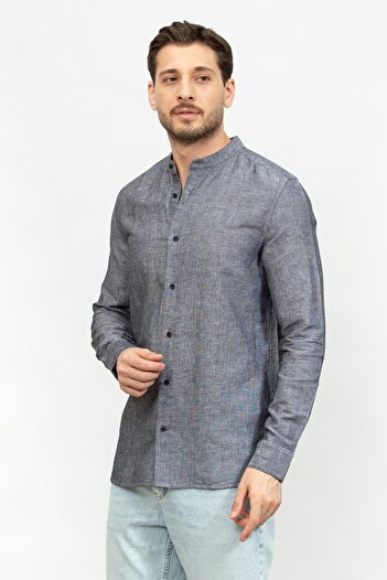 Calvin Klein Linen Cotton Stand Up Erkek Gömlek