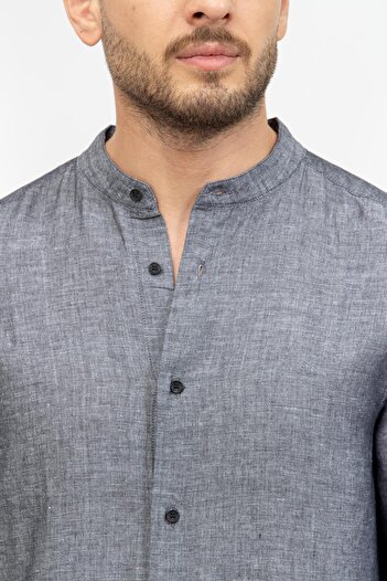 Calvin Klein Linen Cotton Stand Up Erkek Gömlek