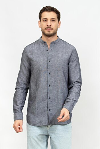 Calvin Klein Linen Cotton Stand Up Erkek Gömlek