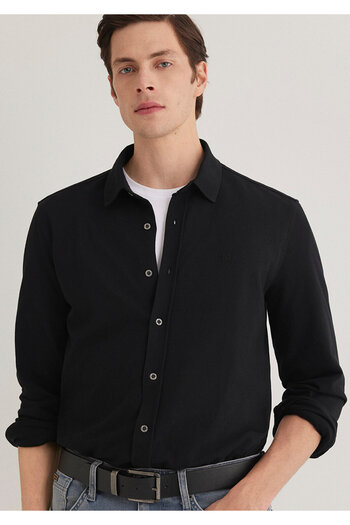 Mavi Black Knitted Shirt Fitted 021638-900