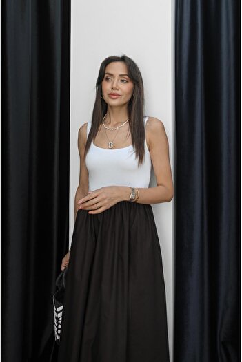 Havoş Bitter Brown Tyrant Square Collar Dress