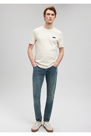 Mavi Μπεζ Slim Fit T-shirt - Μαύρο εμπριμέ, Slim Fit0611401-86816