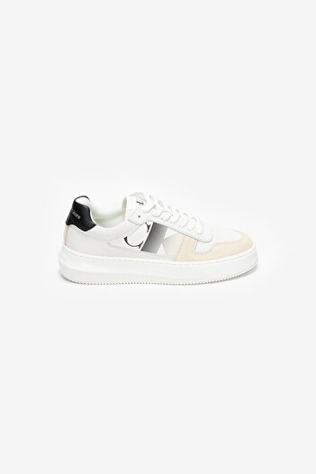Calvin Klein Kadın Marka Logolu Günlük Kullanıma Uygun Beyaz Sneaker YW0YW01445 01W