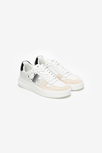 Calvin Klein Kadın Marka Logolu Günlük Kullanıma Uygun Beyaz Sneaker YW0YW01445 01W