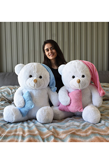 Özgüner Oyuncak 80 Cm Elinde Yastıklı Peluş Uykucu Ayıcık