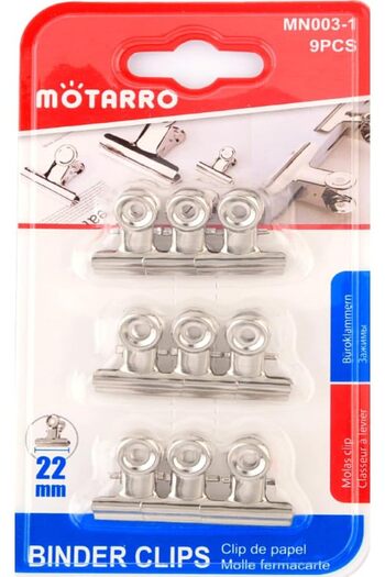MOTARRO MN003-1 Binder Clips Strong Metal Paper Clips for Office, School & Home Organization (PACK OF 2)