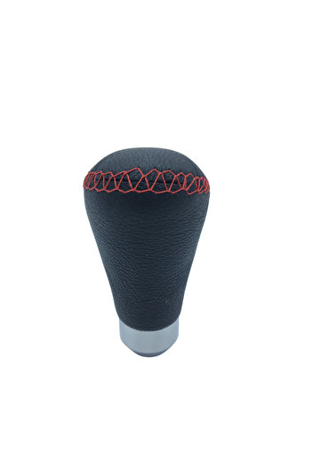 caralp Universal Red Stitched Leather Sports Looking Shift Knob with Attachment Manual Shift Handle