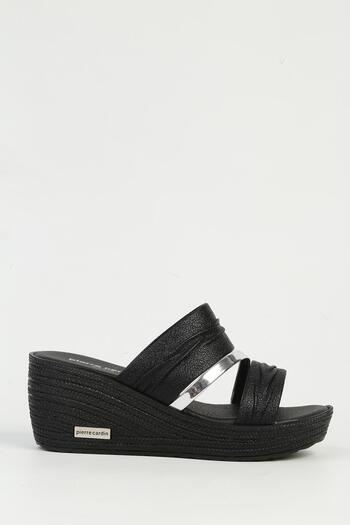 Pierre Cardin Черни дамски чехли на ток PC-7480