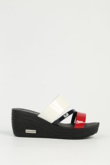 Pierre Cardin Red White Women's Heeled Slippers Pc-7475