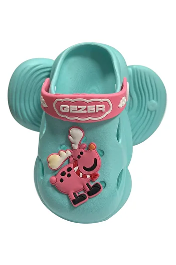 GEZER Non-Slip Sole Boy's Slippers Deer Water Green Lilac