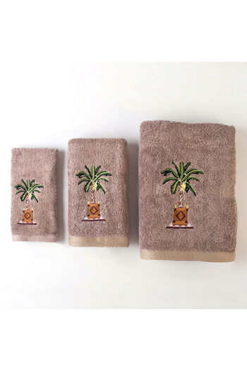 Orange Bed & Bath AVANTI | Embroidered 100% Cotton Towel Set 3 Pcs - Avanti Palm