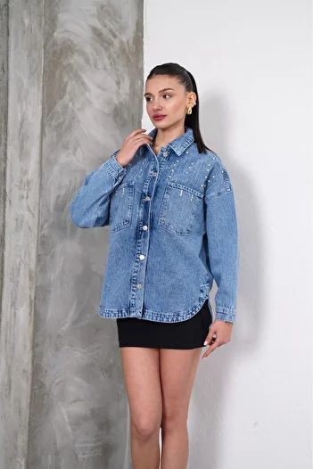 DEMOİSELLE JACHETĂ DE DENIM DE FEMEI STONE