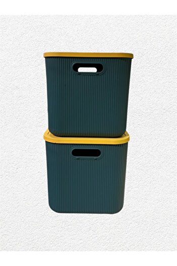 Bayev 2 τεμάχια 21 Lt Storage Πράσινο κουτί οργάνωσης ντουλαπιών πολλαπλών χρήσεων - Καλάθι παιχνιδιών και ρούχων