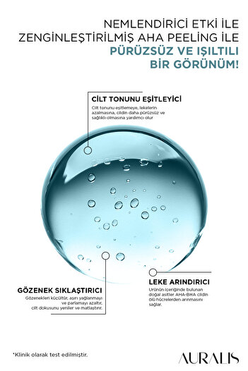 Auralis Aha & Bha Canlandırıcı, Nemlendirici ve Gözenek Sıkılaştırıcı Cilt Bakım Serumu 30 ml