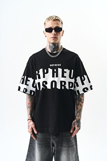 Respire Ανδρικό μπλουζάκι Oversize Μαύρο Orpheus Printed