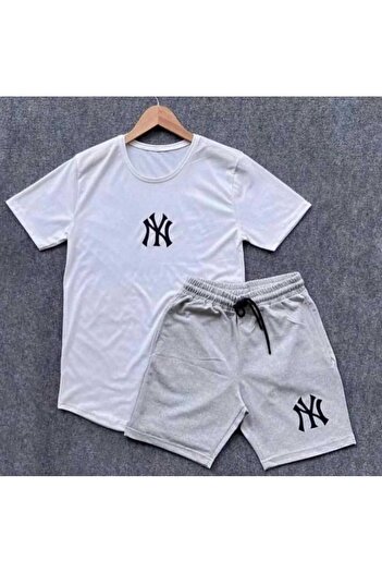 B CASUAL Oversize Printed T-Shirt Shorts Combination Two Product Set