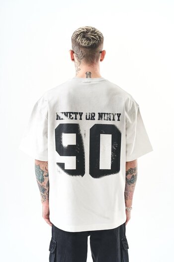Respire Ανδρικό μπλουζάκι Oversize Ecru Ninety Printed