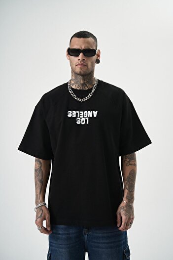 Respire Ανδρικό μπλουζάκι One Printed Oversize Μαύρο