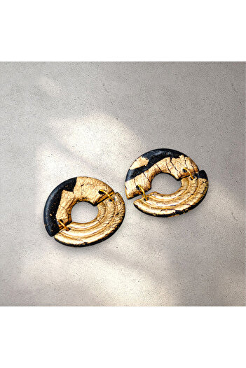 Lu Atelier Lunara-Handmade Special Design Gold Leaf Earrings