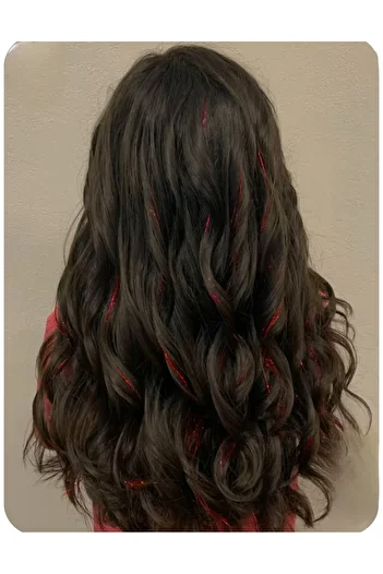 AKOLİFE Red Glitter Hair Sparkle / Hair Tinsel Shiny Hair Accessory