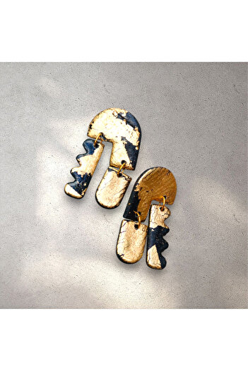 Lu Atelier Nyxa- Handmade Special Design Gold Leaf Earrings