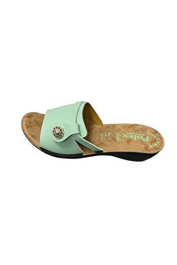 POLEX Women's Wedge Heel Buckle Slippers