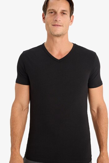 DeFacto Slim Fit Slim Fit V-Neck Basic Flat Top L4884Az25Sp