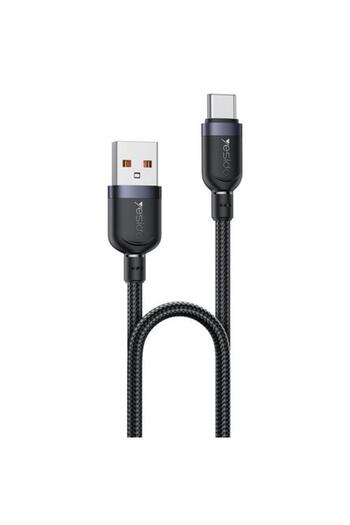 Yesido 3A USB to Type-C Fast Charging Cable, Length:1.2m(Black)