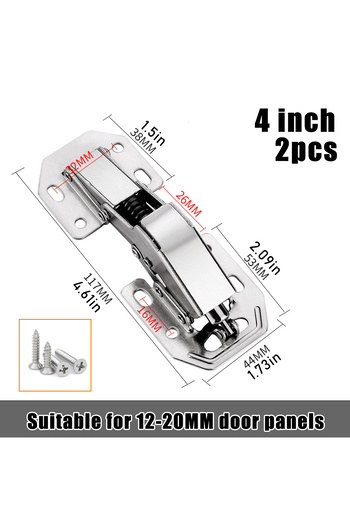 Choice 2pcs Cabinet Hinges,90 Degree Soft Close Surface Mount Spring Frameless Concealed Cabinet Door Hinge