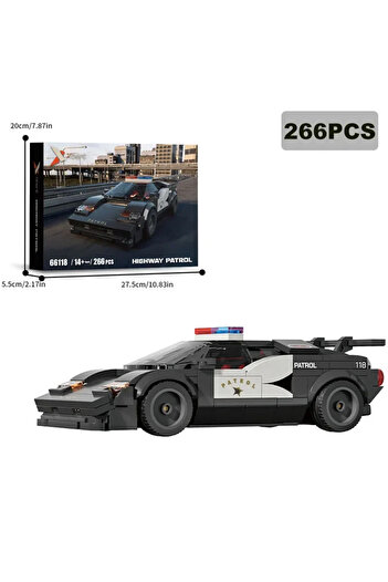 Choice With Box 266PCS City Patrol Police Car Building Blocks Car Vehicle Model Bricks Desktop Ornaments Ed