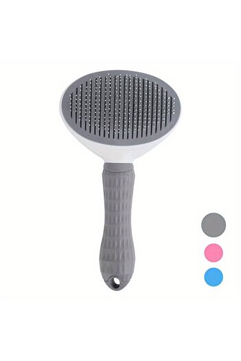 choice2 Fine-needle comb GRAY One-Click Pet Hair Removal Comb for Effortless Grooming of Dogs and Cats - Flo