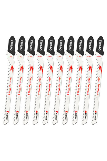Choice Wood Cutting 10PCS EZARC Jigsaw Blades T101AO 10PCS, Jig Saw Blades Set 20 TPI, T-Shank, for Precisi