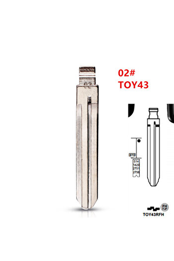 Choice 10 قطع #02 TOY43 معدن غير مقطوع فارغ keydiy xhorse Flip Remote Key Blade لتويوتا كورولا كراون C...